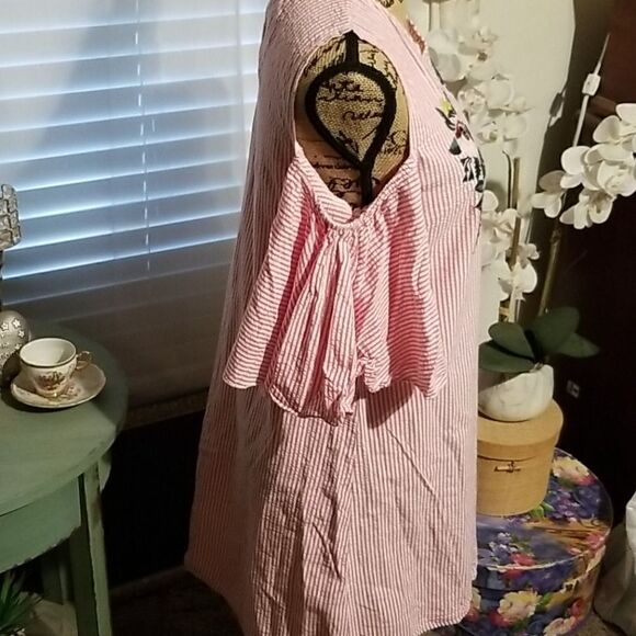 PRIMARK Striped Embroidered Dress Size 4 - Picture 4 of 9